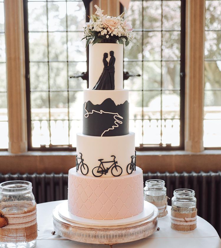 A cake like a journey through life until the wedding day